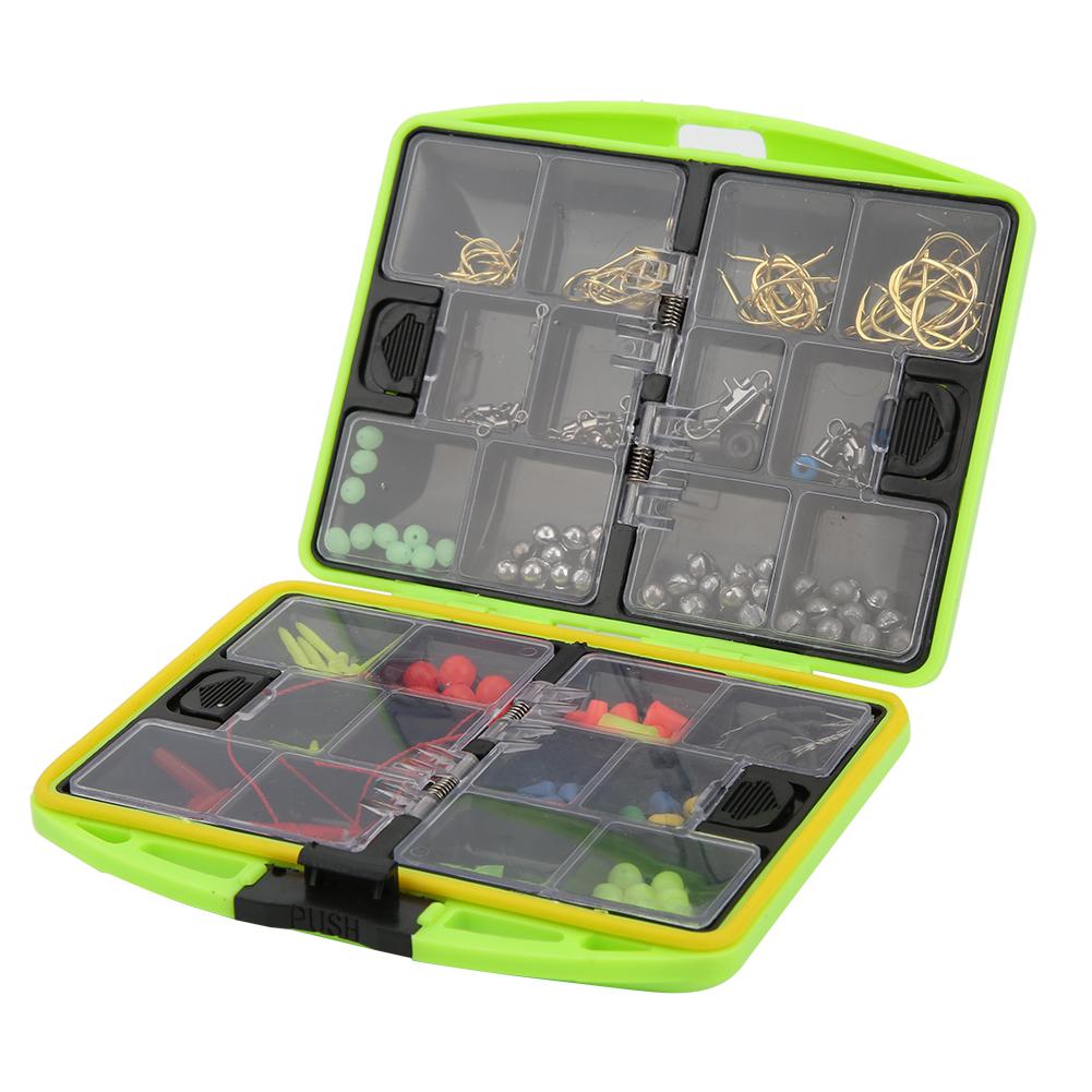 Fish Lure Beads Bait Jig Hook Swivels Tackles Set With Box for Sea Fishing