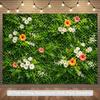 2D Artificial Grass Wall Backdrop Colorful Flowers Photo Booth Background
