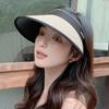 Plaited Design Foldable Bucket Hat Woven Straw Straw Hat Visor Design Beach Hat  Sun Protection