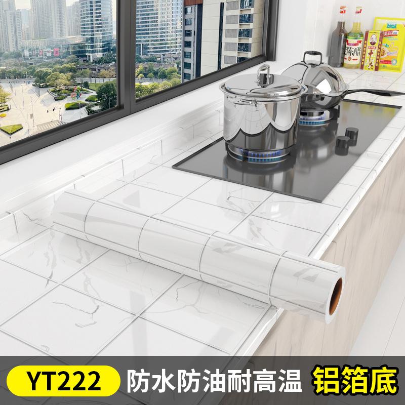 Marmor Selbstklebende Tapete Aluminiumfolie Wandaufkleber Wasserdichte Kontaktpapier Für Küche Dekorfolie Heimdeko