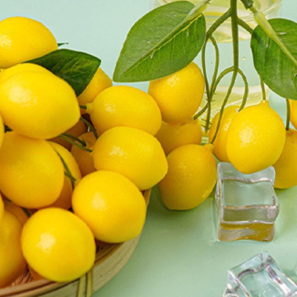 Handmade Artificial Lemons String Foam Elegant Simulation Lemon Branches DIY Lifelike Faux Lemon Home Table Party Decor