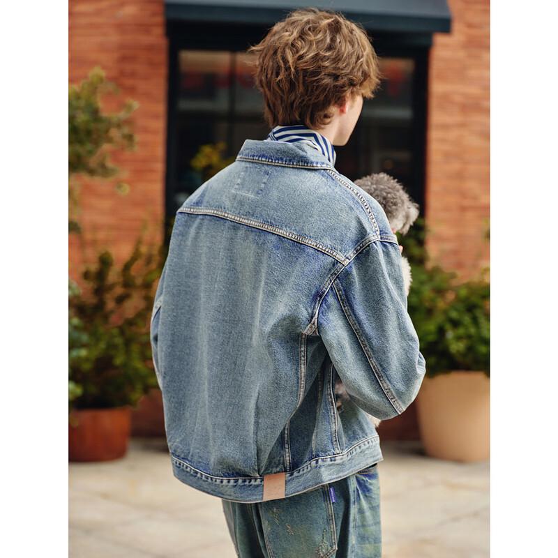 NVG·YOUNG Men's Washed Denim Workwear Jacket
