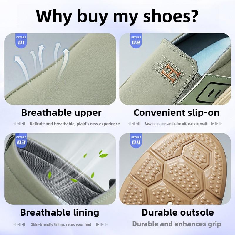 2025 Frühling Herren Slipper Atmungsaktiv Weiche Gepolsterte Sohle Geruchsfrei Rutschfest Leicht Lässige Arbeitsschuhe für Herren