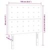vidaXL LED Headboard Light Grey 100x5x118/128 Cm Velvet