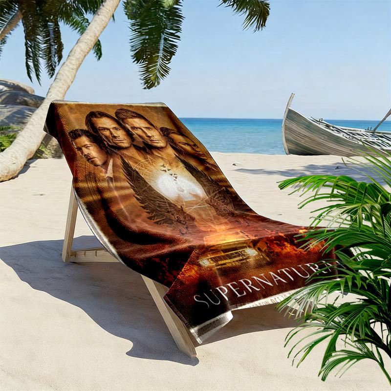 Supernatural Forces Unleashed beach towel Beach towel for vacation photos beach swim quick-drying swim towel seaside printing