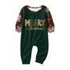 Matching Family Christmas Print Pajamas Set Long Sleeve Top and Pants Loungewear for Adults and Kids