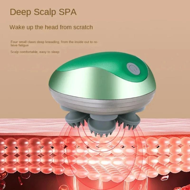 Mini Scalp Decompression and Kneading Electric Massager for Home Use, Portable and Multifunctional Waterproof Meridian Massager