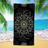 Donkere Boho Bloemen Strandlaken Boho Gotisch Bloemendruk Sneldrogende Badhanddoek Zachte Absorberende Handdoek voor Zomer Vakantiegebruik