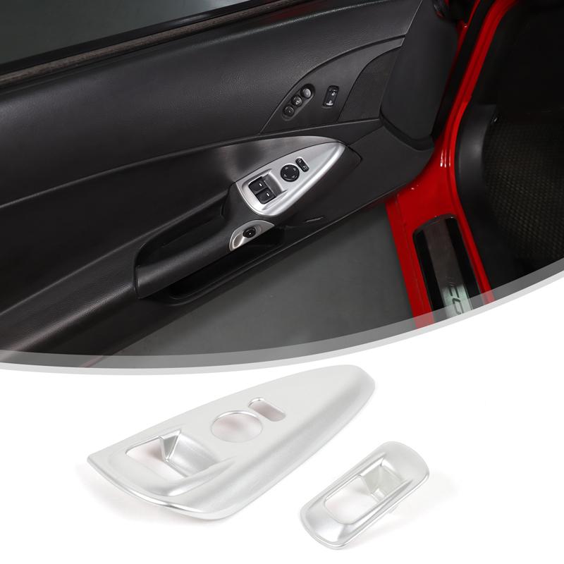 

ABS Red For Chevrolet Corvette C6 2005-2013 Car Dashboard Adjustment Button Trim Frame Sticker Car Interior accessories серебряный