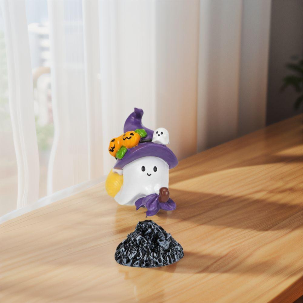 Resin Ghost Art Sculpture Cartoon Ghost Figurine Ornament Halloween Ghost Statue  Bookshelf