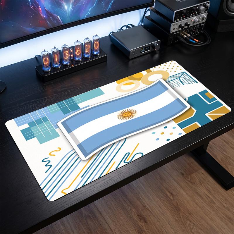 Tappetino Mouse Scudo Calcio Argentina, Tappetino da Scrivania Esteso Antiscivolo in Gomma per Gaming Ufficio Laptop Regalo per Fan