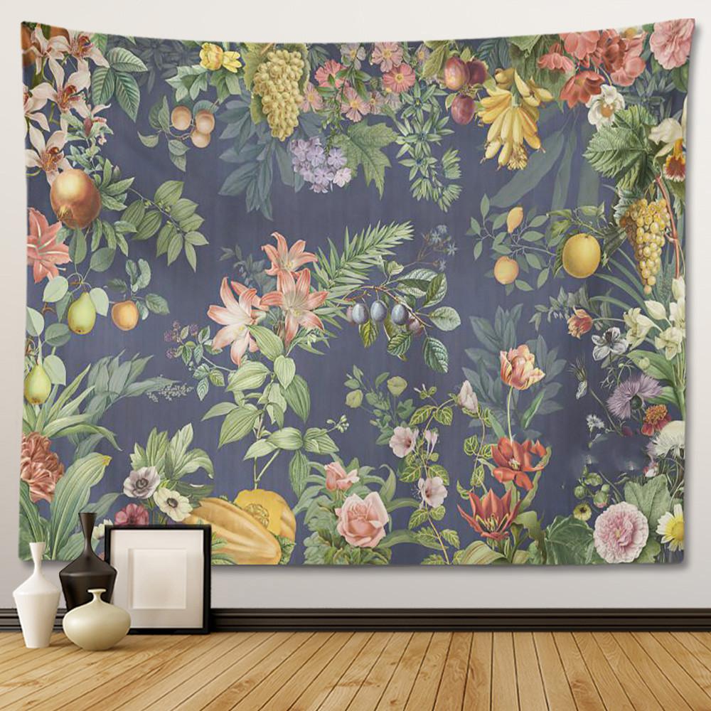 European Floral Retro Tapestry Plant Wall Hanging Bedroom Decoration Wall Hanging Tapestry Home Room Living Room Decoration