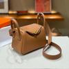 2026 new first-layer cowhide tc cowhide 19cm mini lindy bag crossbody leather medicine bag genuine leather women's bag