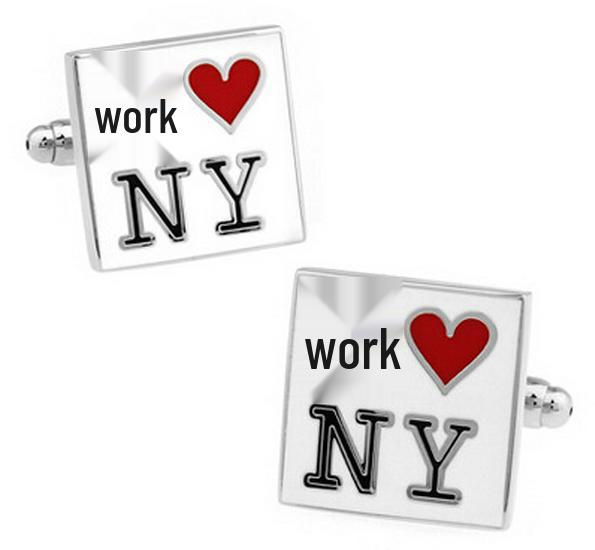 

Я люблю Нью-Йорк Красное сердце Квадратные запонки для мужчин - Подарок A4022 European/American медный