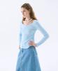 Jun Jun Space Scoop-Neck Eyelet T_Light Blue