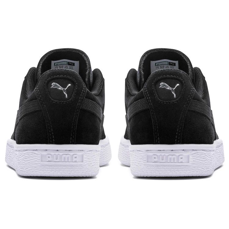 Puma Suede Shimmer Mesh Lightweight Low-Top Sneakers Women Sneakers Black Gray 369597-02