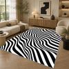 Modern Abstract Style Geometric Zebra Print Living Room Carpet Soft Fluffy Lounge Rug Easy Cleaning Machine Washable Patio Mat