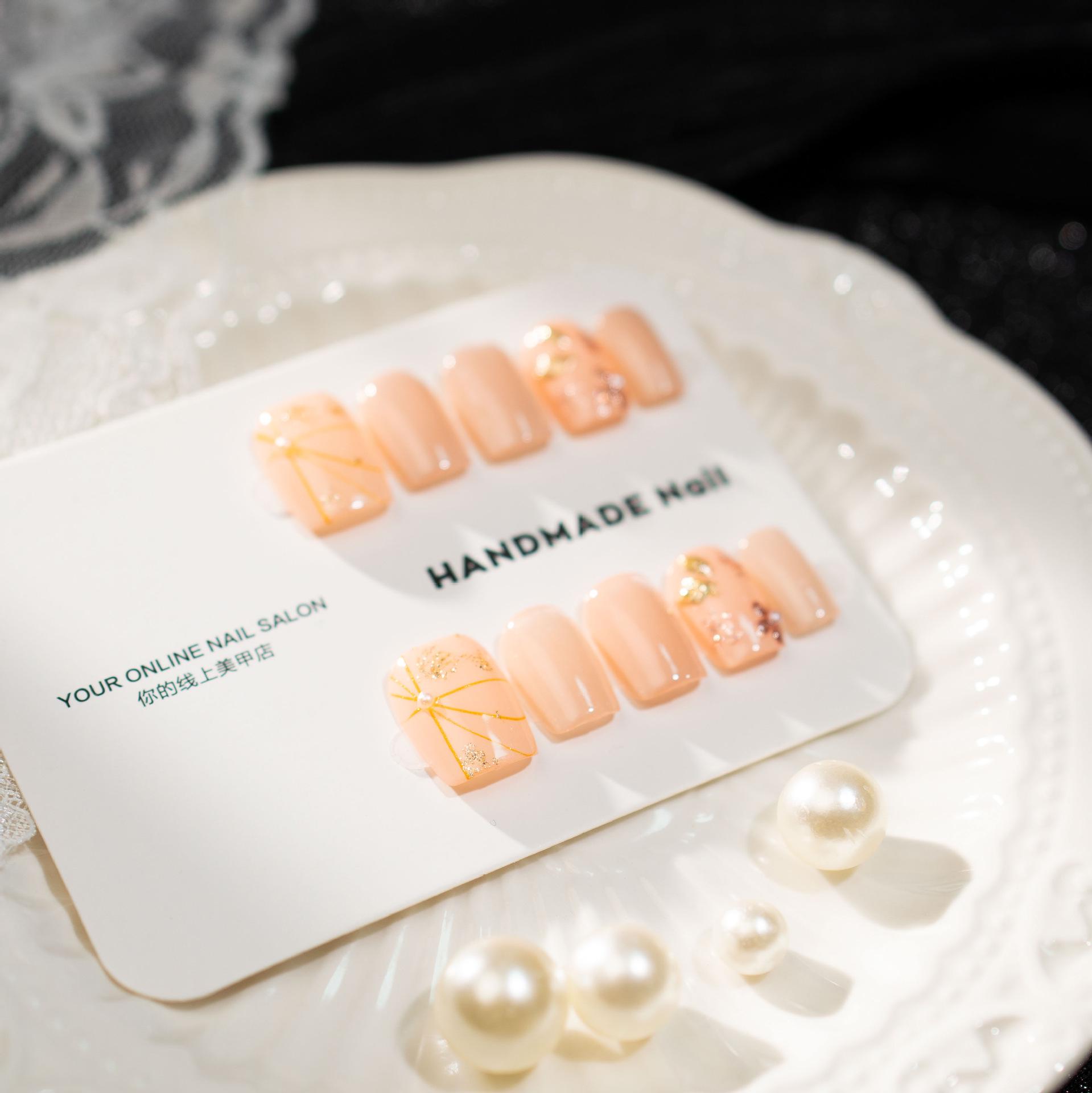 Handmade Short Nail Art Stickers - Versatile, High-Quality, and Perfect for Date Night or Daily Wear.