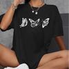 Summer Woman Cotton T-Shirts Simple Butterfly Graphic Prints Short Sleeve Tees Casual Soft Oversize O-Neck Tops Female Clothes