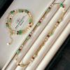 Retro High Quality Strong High Gloss Imitation Pearl Natural Chalcedony Dongling Jade Necklace Collarbone Chain Sweater Chain