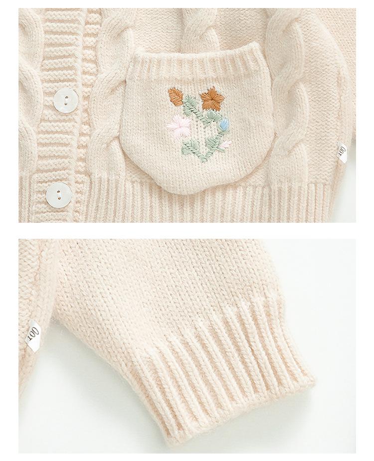 Dívčí kardigan a outfit podzim 2025: Jarní/podzimní dvoudílný set v korejském stylu