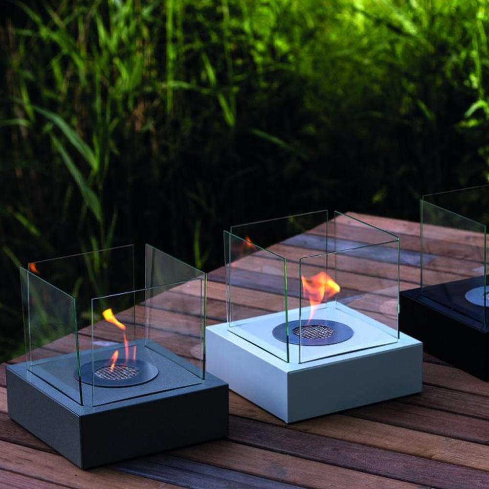 Tabletop Bio-fireplace TANGO3 White Set Mix