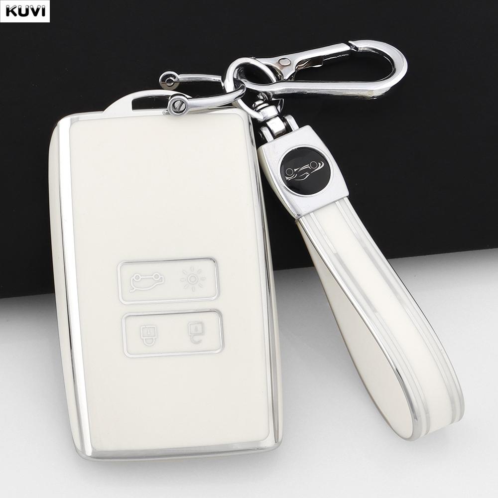 Soft TPU Shell Fob Holder Car Key Case Cover For Renault Espace 5 Kadjar Koleos Captur Megane 4 Talisman Arkana Dacia Sandero