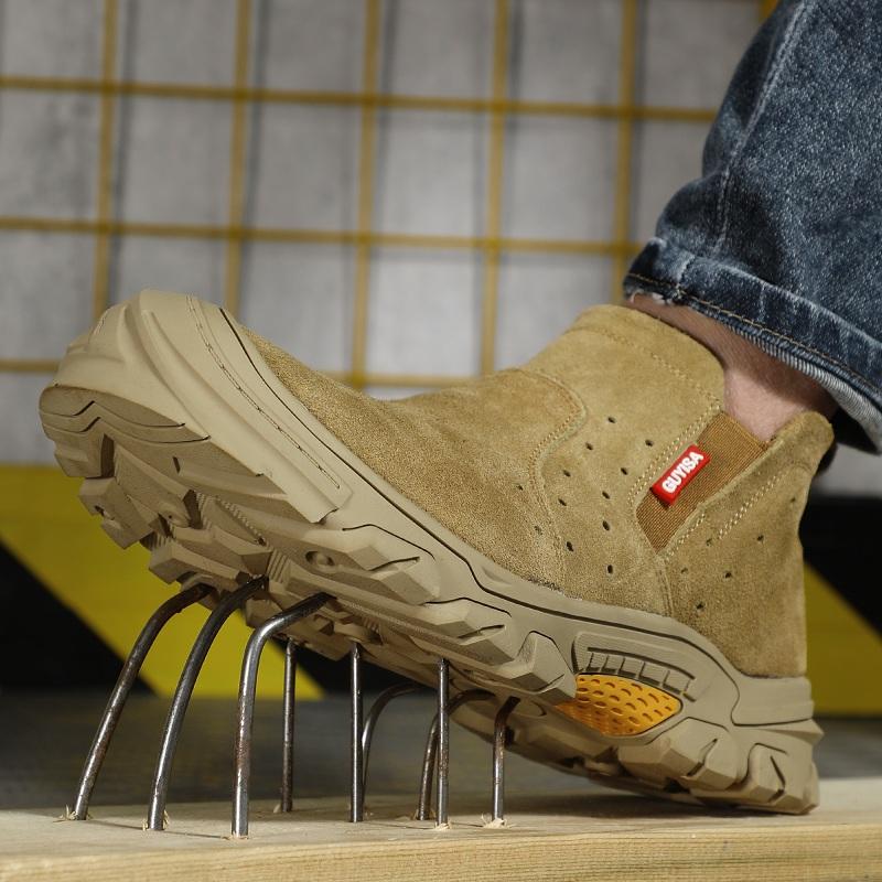 New welding shoes for Men, anti smashing, anti piercing Safety Shoes suede leather, construction site protection Work boots