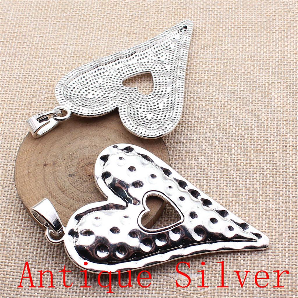 Big Heart Shaped Charms Pendant For Bracelet Necklace Jewelry Making Craft Findings