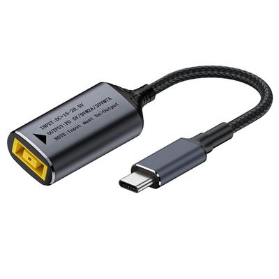 Xiwai Rectangular Jack Thinkpad X1 Input To PD9V 5V 20V 7A Braided Charging Cable Power Supply 140W for Laptops and 18cm Type-C USB-C Phones,