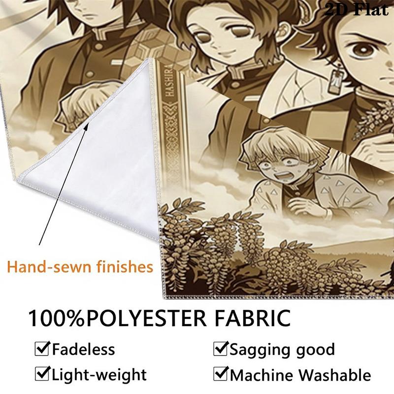 Demon Slayer Wall Tapestry Aesthetic Wall Hanging Printed Fabric Blanket Decorative Tapestries For Bedroom Living Room Home Decor