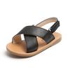 Kids Cross Strap Open Toe Velcro Sandals Summer Casual Beach Shoes For Boys Girls