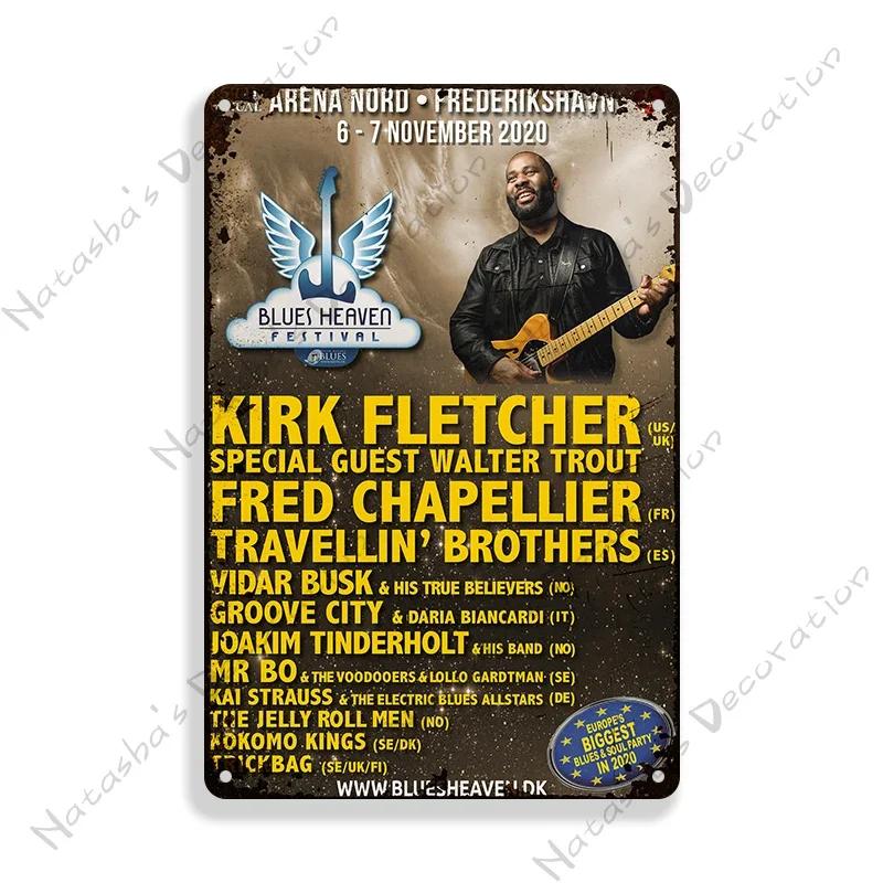 Classic Blues Metal Tin Sign Music Metal Poster Garage Cafe Wall Decor Old Fashion Metal Plaque Vintage Poster Wall Plate