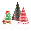 6Pcs Christmas Paper Hat Snownman Elk X-mas Festival Party Caps Foldable Castle Triangular Hats Christmas Party Supplies