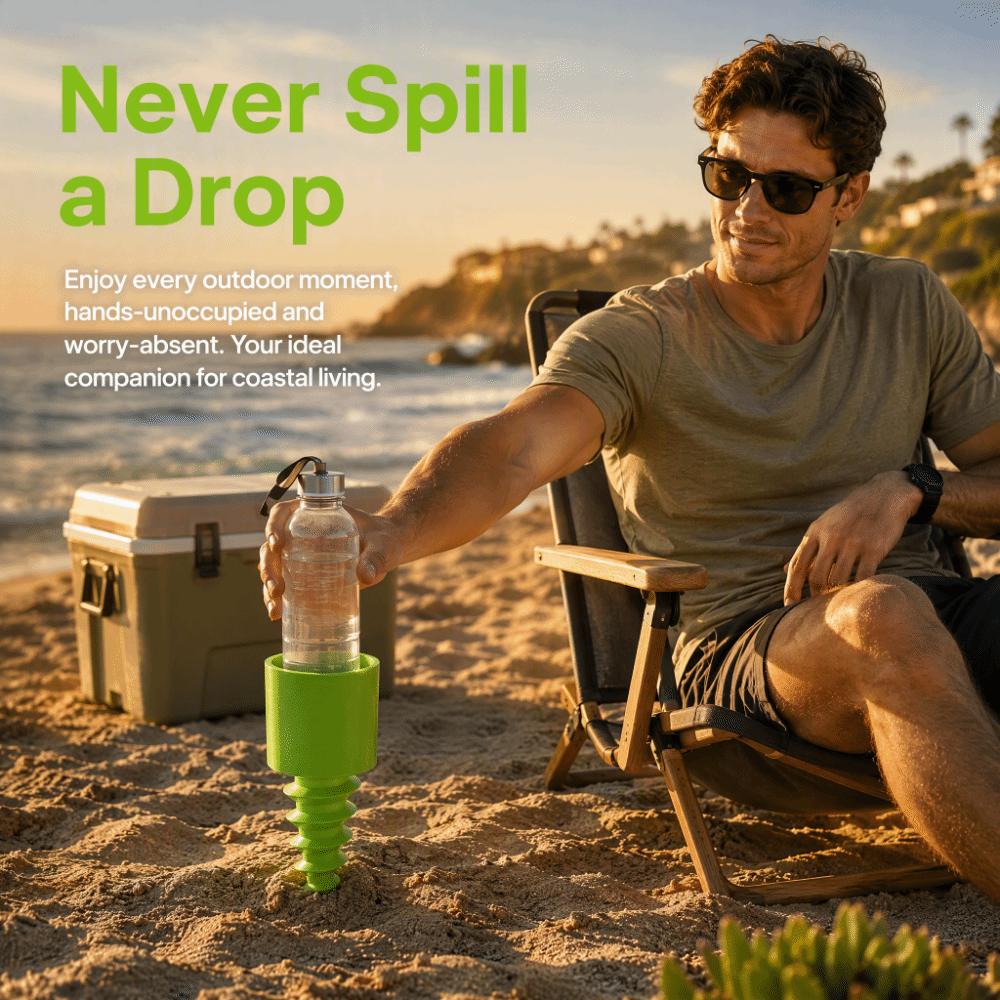 Screw-in Type Spiral Cans Stand 3D Printed Beach Cup Holder Durable Beverage Drink Rack Travel