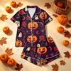 Women's Halloween Print Pajama Set Comfortable Casual Wear Two-Piece Sleepwear