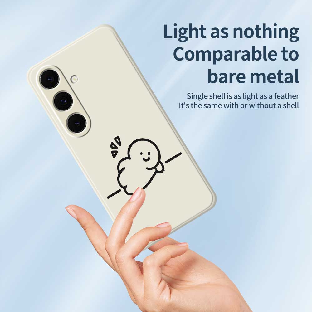 Für Samsung Galaxy S25+ Hülle Strichmännchen Musterdruck Gerade Kante TPU Handy-Rückseite