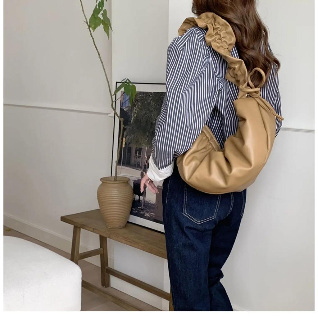 Pleated PU Cloud bag for women leisure armpit bags women's shoulder bags new