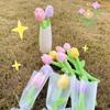 Tulip Flowers Plush Ornaments Electric Vehicle Rearview Mirror Decoration Tulip Ornaments Flexible DIY Decorative Accessories