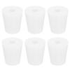 MECCANIXITY Silicone Rubber Tapered Plug 19mm To 25mm Solid Test Tubes Bungs Stopper with Hole White for Lab 6 Pieces