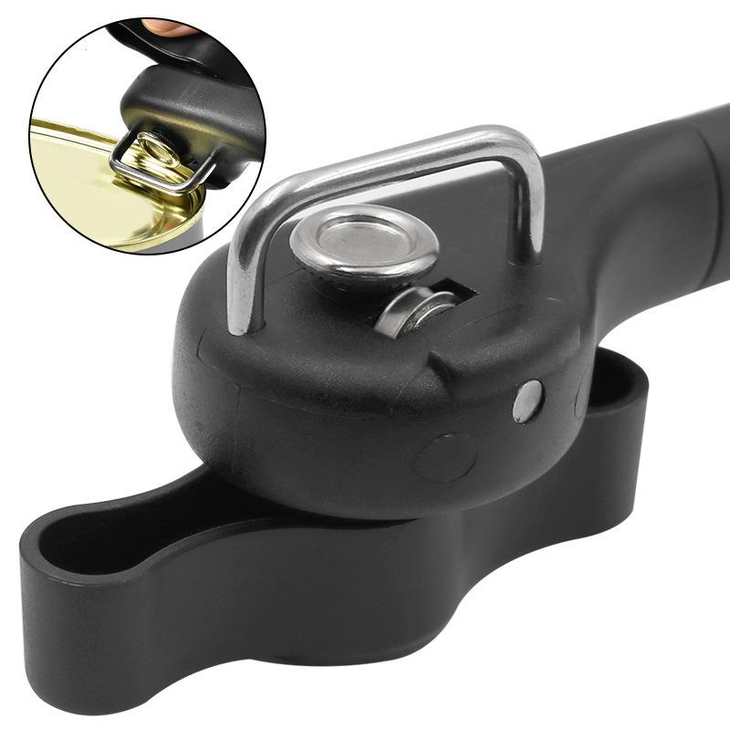 Plastic Professional Kitchen Tool Safety Hand-actuated Can Opener Side Cut Easy Grip Manual Opener Knife for Cans Lid