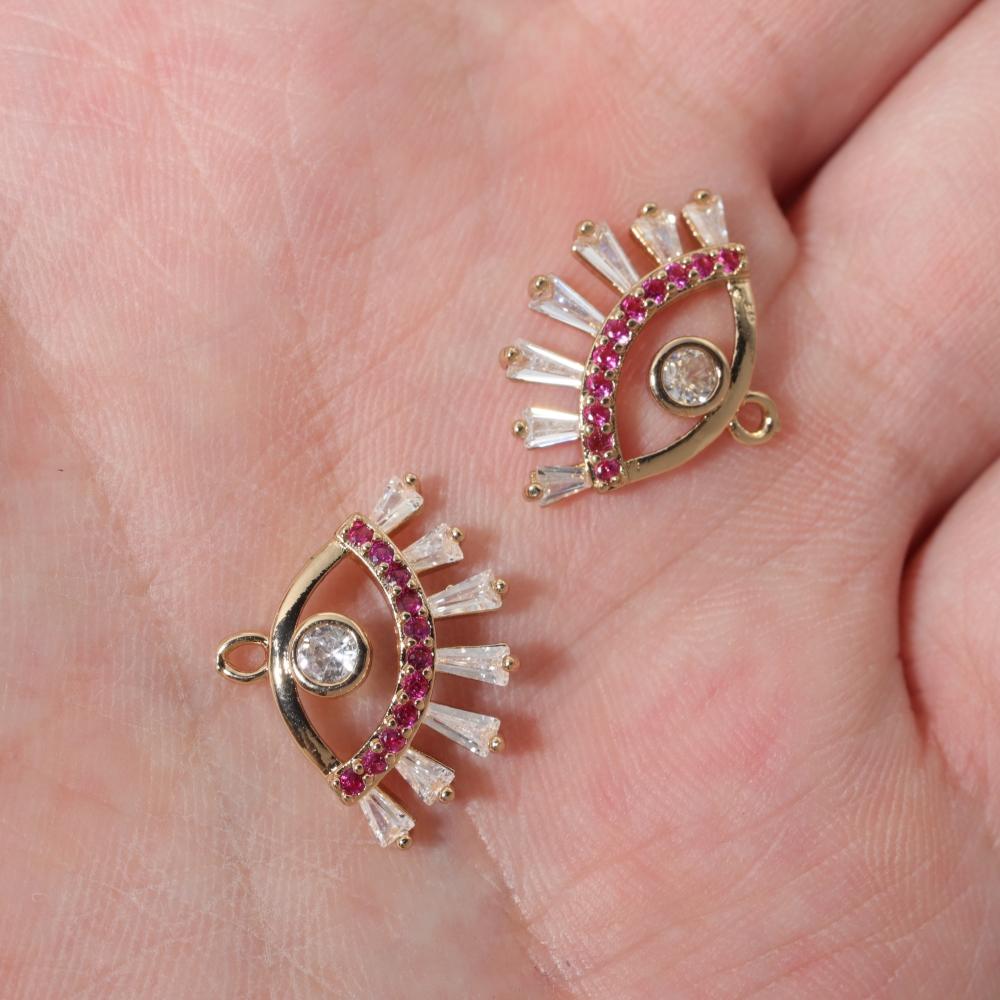 Eye Zirconia Pendant Charms for Handmade Jewelry Accessories