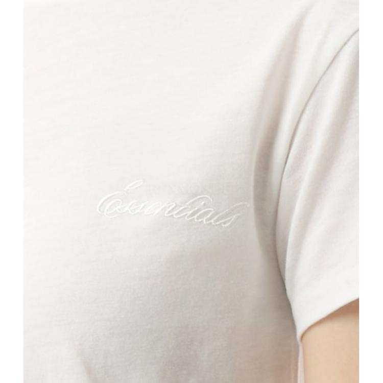 Fear of God Essentials Embroidered Classic Tee Ivory Women Tops Cream 125HO255862FW