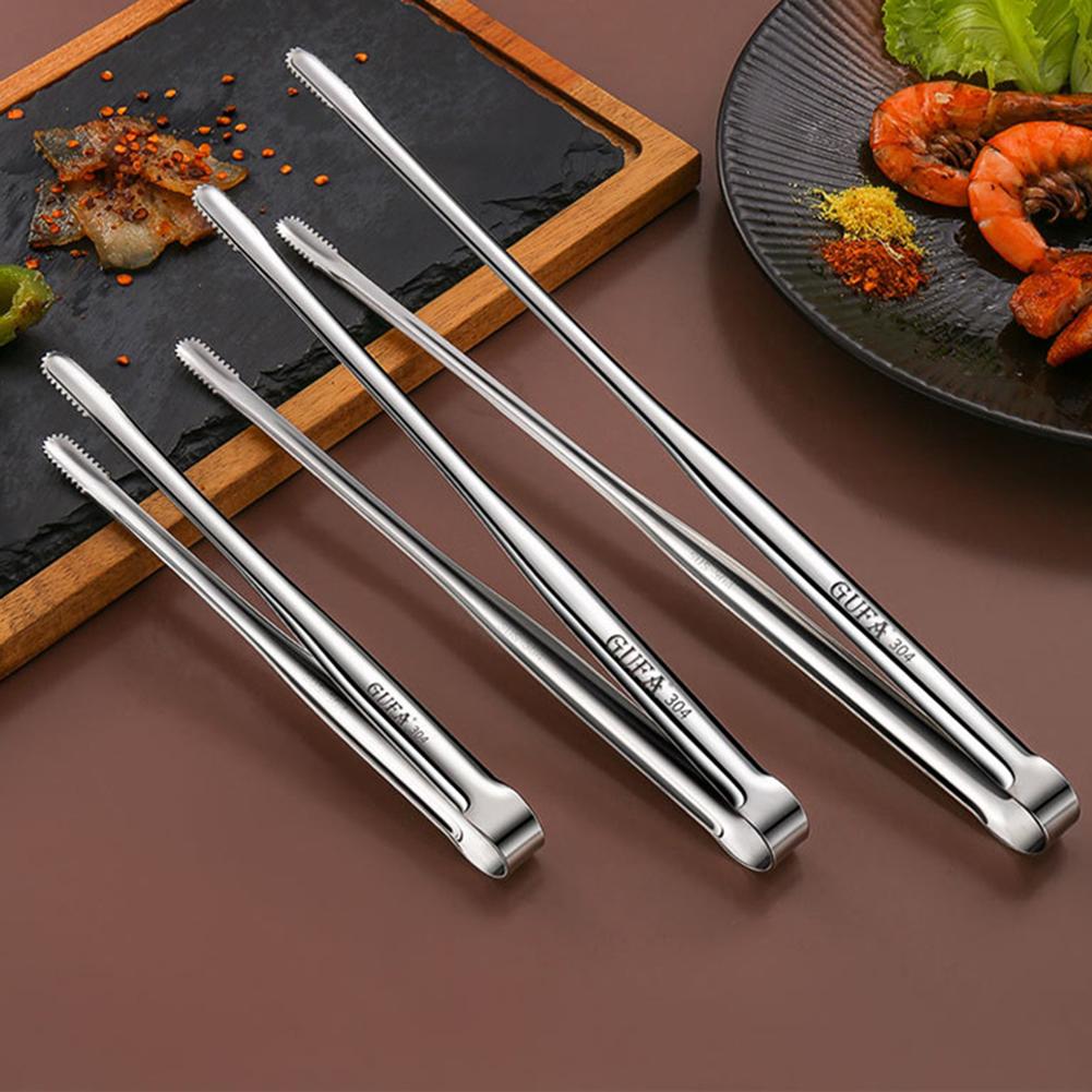 Food Tongs Stainless Steel Kitchen Tweezers Metal Serving Tongs Cooking Utensils for Salad Fish Steak Barbecue Buffet