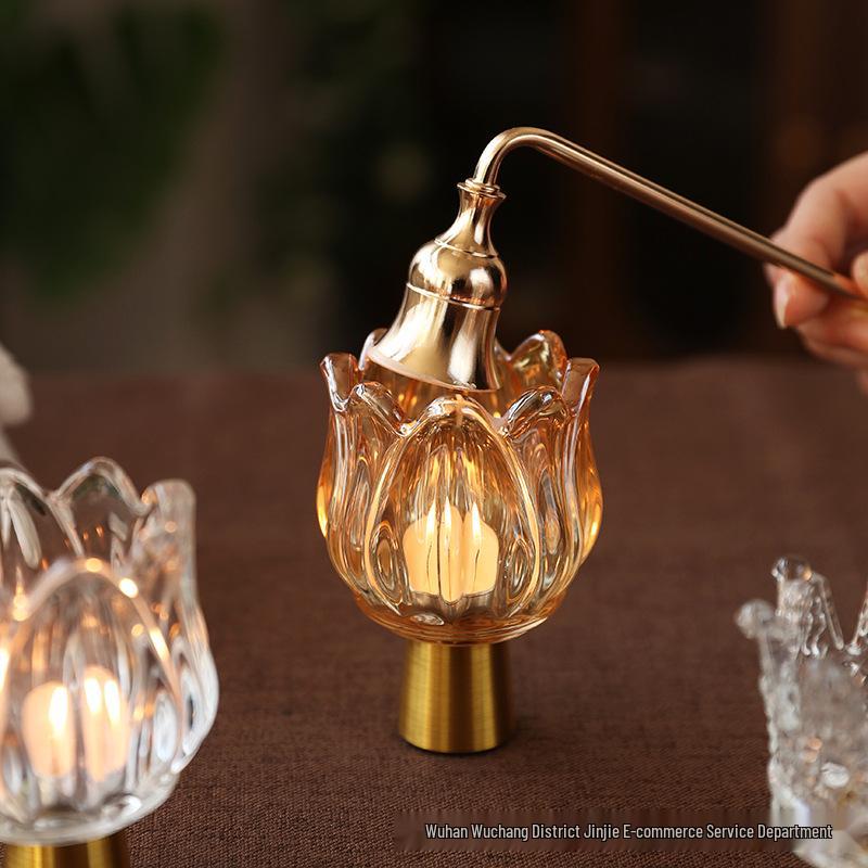 Luxury Glass Candle Holder for Romantic Dining Table Decor
