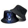 Lion Pattern Bucket Hat Unisex Travel Beach Sun Protection Fisherman Cap Streetwear Summer Foldable Panama Outdoor Skateboarding