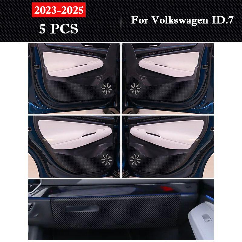 For Volkswagen ID.7 2026 - 2026 Car Door Anti Kick Pad Glove Box Protection Sticker Interior Carbon Fiber Scratch Resistant Film