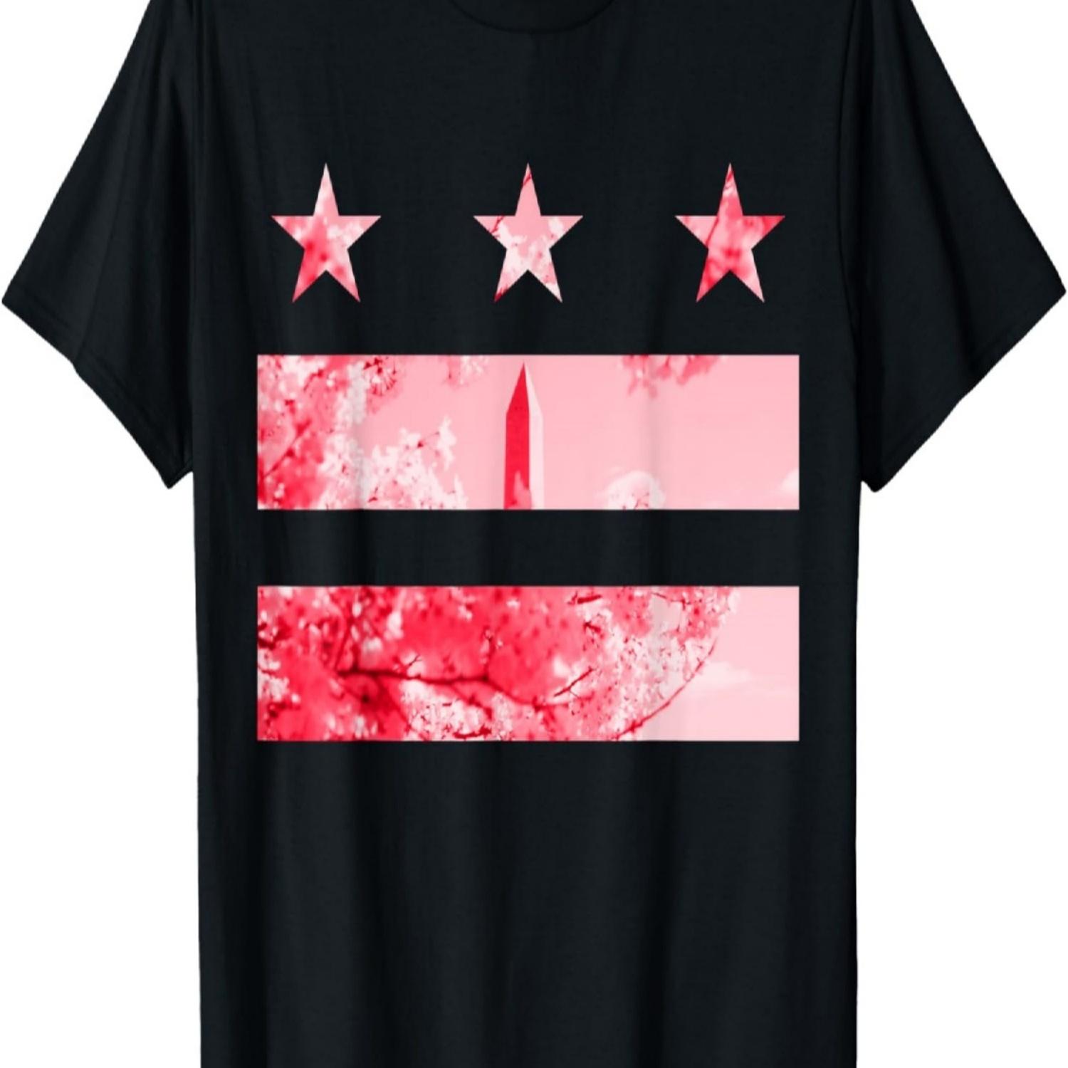 Washington DC Flag Cherry Blossom Monument Sakura Festival T-Shirt S