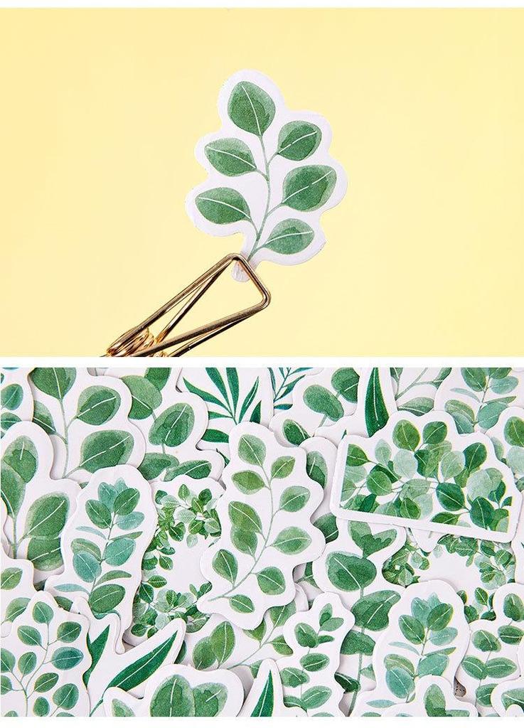 45 Stück/Set Grüner Garten Früher Morgen Pflanzenblatt Aufkleber Dekorativer Aufkleber Tagebuch Schreibwaren Album Aufkleber Flocken Scrapbooking