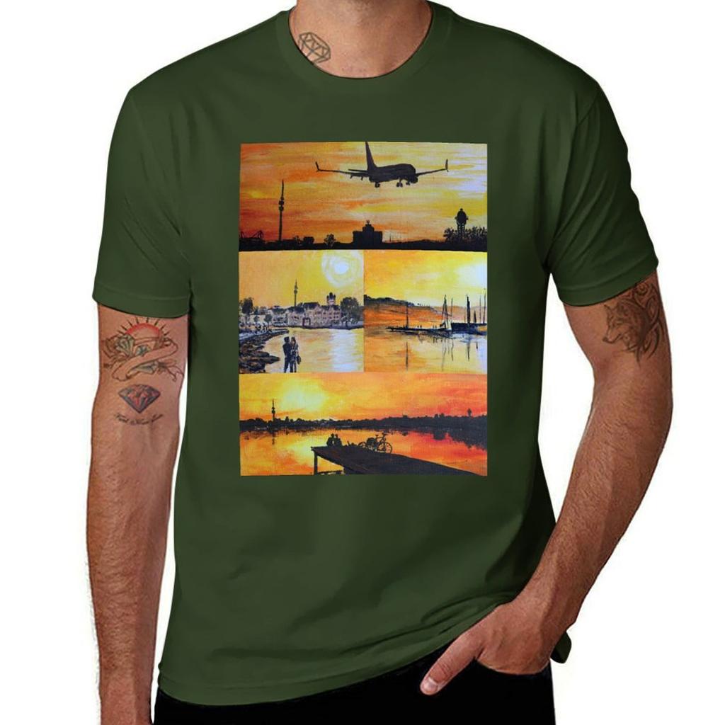 Evening mood at the Phoenixsee Tshirt oversizeds Short sleeve tee vintage mens graphic tshirts funny